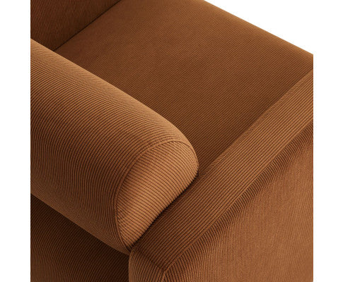 Lilah Modern Boucle Fabric Armchair - Burnt Orange Big Bedding Australia