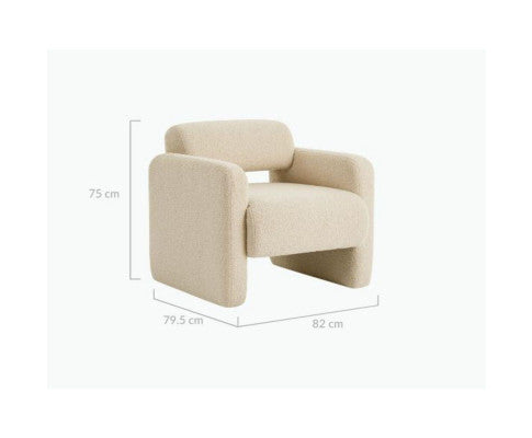 Lilah Modern Boucle Fabric Armchair - Burnt Orange Big Bedding Australia