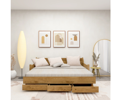 Mica Natural Wooden Day Bed with 3 Drawers Sofa Bed Frame Big Bedding Australia