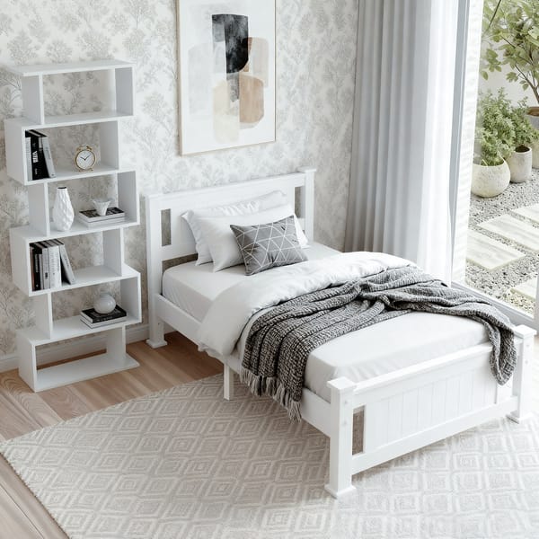 King Single Bed Frame and Bookshelf