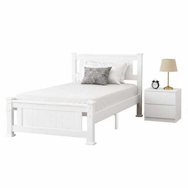 King Single Bed Frame and Bedside Table