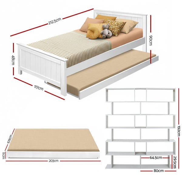 Bed Frame King Single and Bookshelf