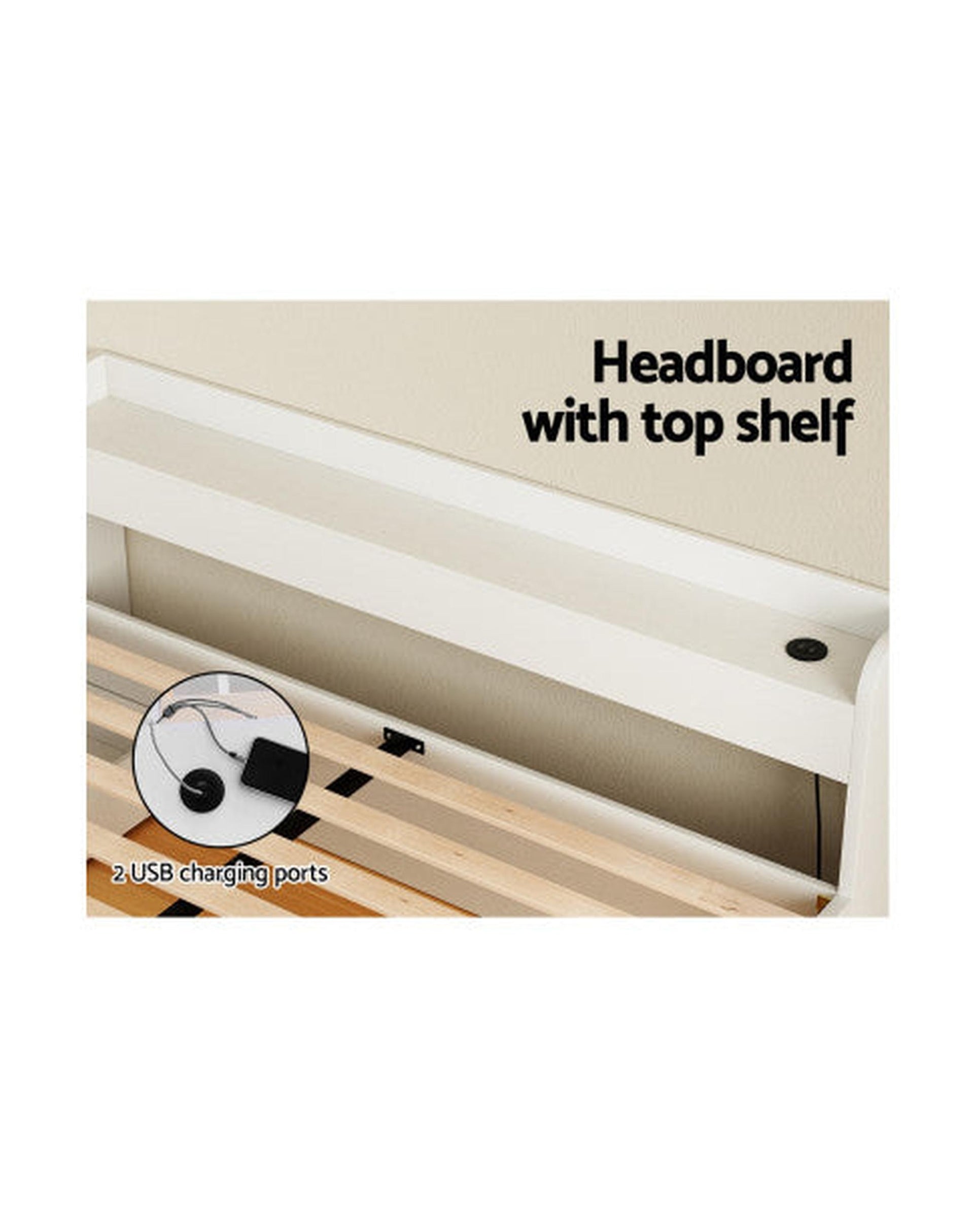 Bed Frame Mattress Base with Charging Ports 2 Storage Drawers Artiss