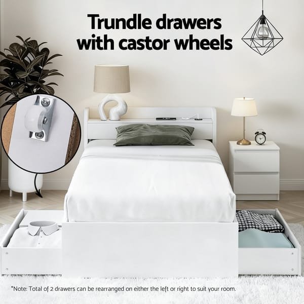 Single Bed Frame and Bedside Table