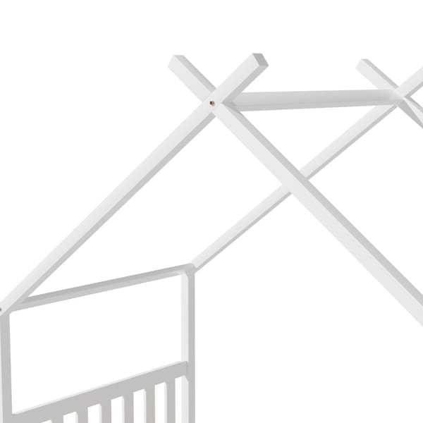 Bed Frame Wooden Base Kids Single Timber House Beds White
