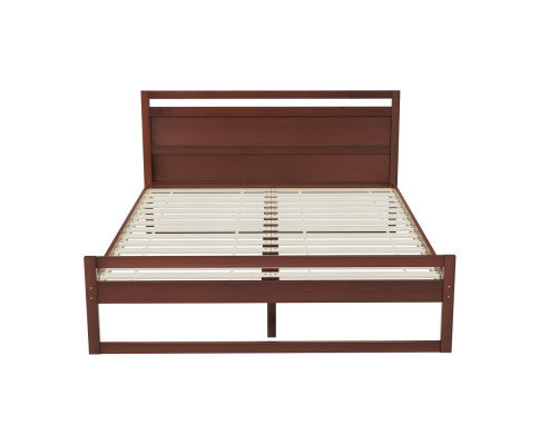 Bed Frame Double Size Wooden Walnut WITTON Artiss
