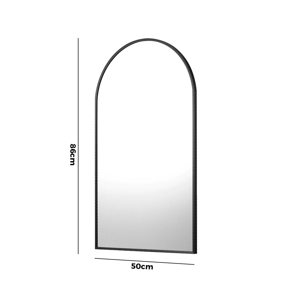 Wall Mirrors 86x50cm Arched Black Set of 2