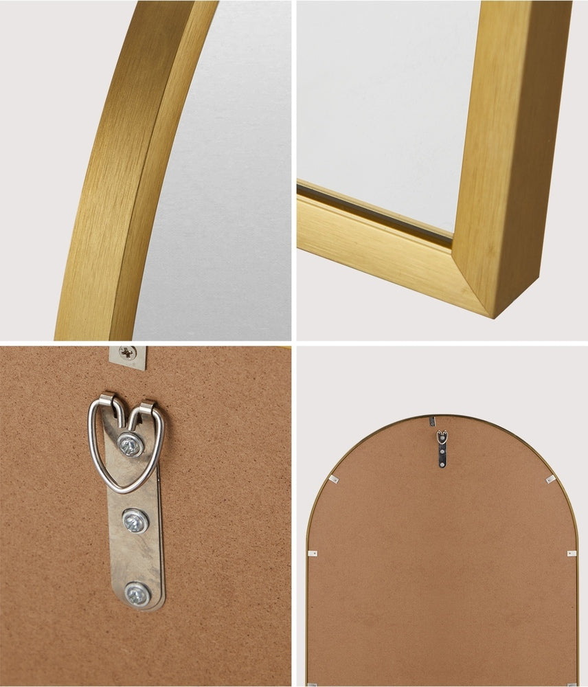 Wall Mirrors 86x50cm Arched Gold Set of 2