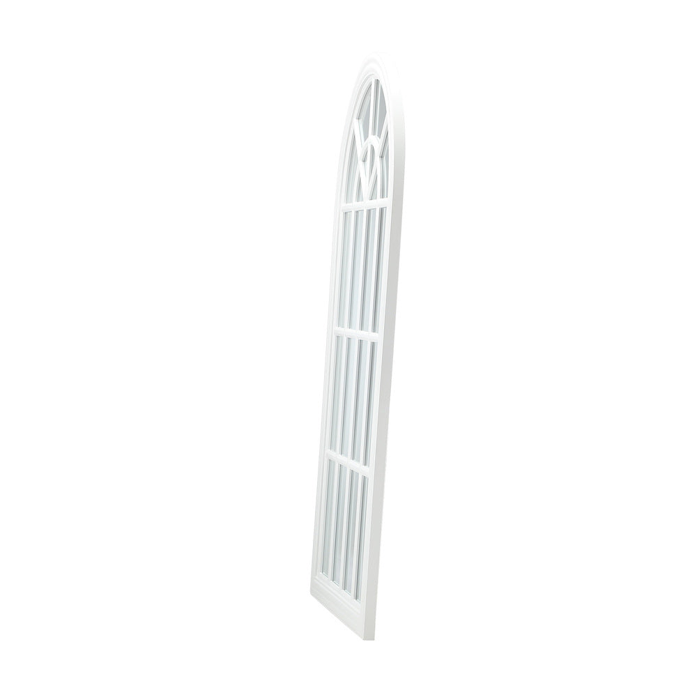 2PC Window Mirror Arched Wall Mirrors 76x51cm Wooden White