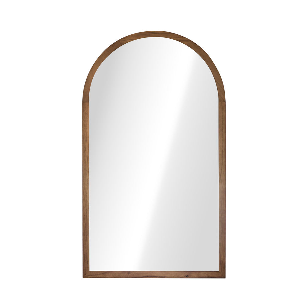 Arched Wall Mirrors Home Makeup Mirror 86x50cm Brown Wood