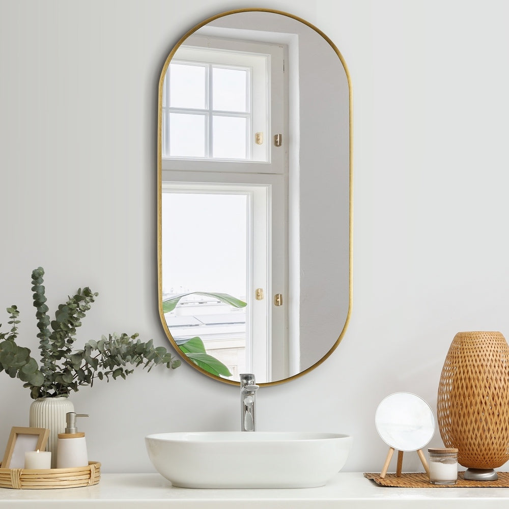 Wall Mirror Oval Gold 84x50cm