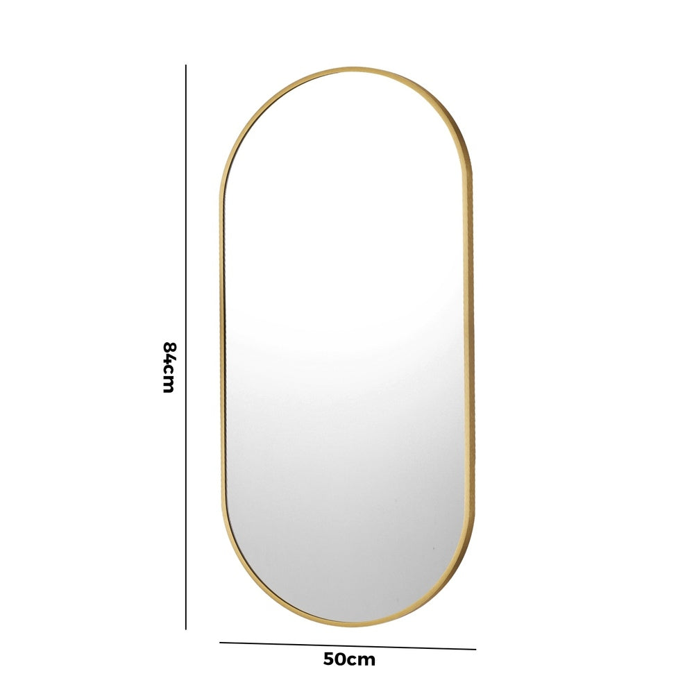 Wall Mirror Oval Gold 84x50cm
