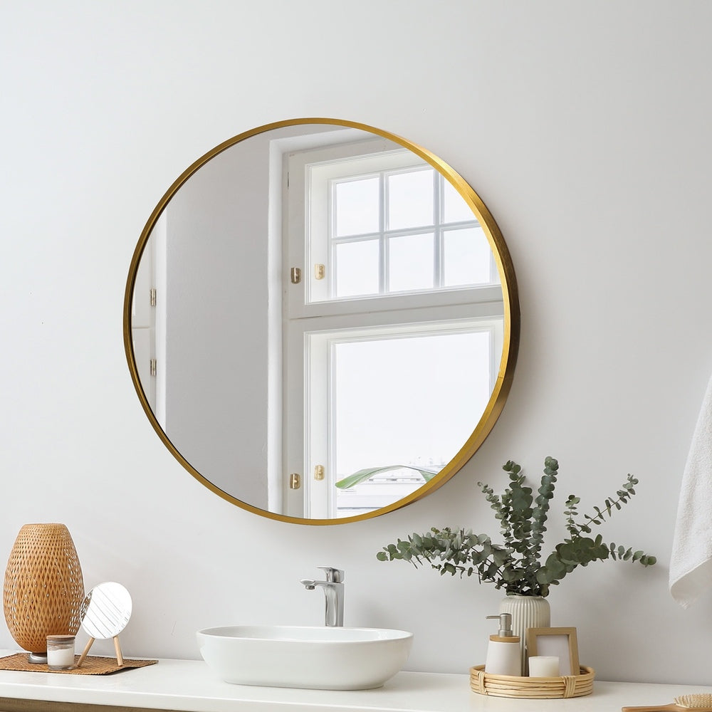 60cm Wall Mirror Round Gold