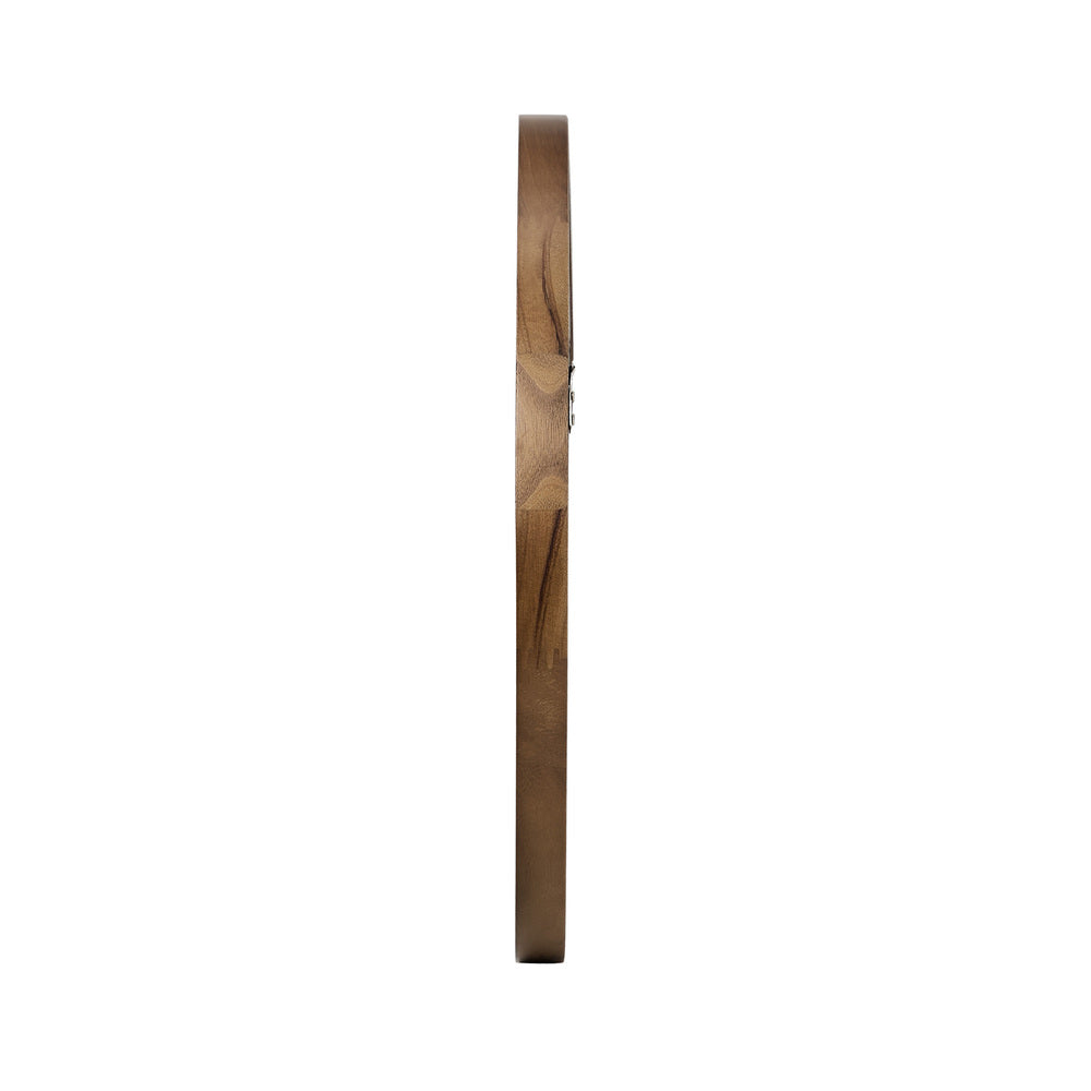Wall Mirrors 60cm Round Makeup Mirror Decor Bathroom Walnut