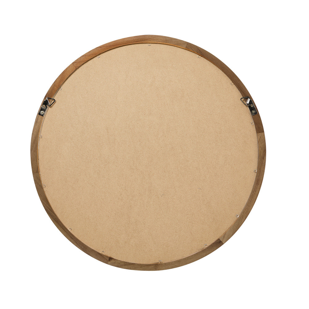 Wall Mirrors Round Home Decor 60cm Walnut Set of 2