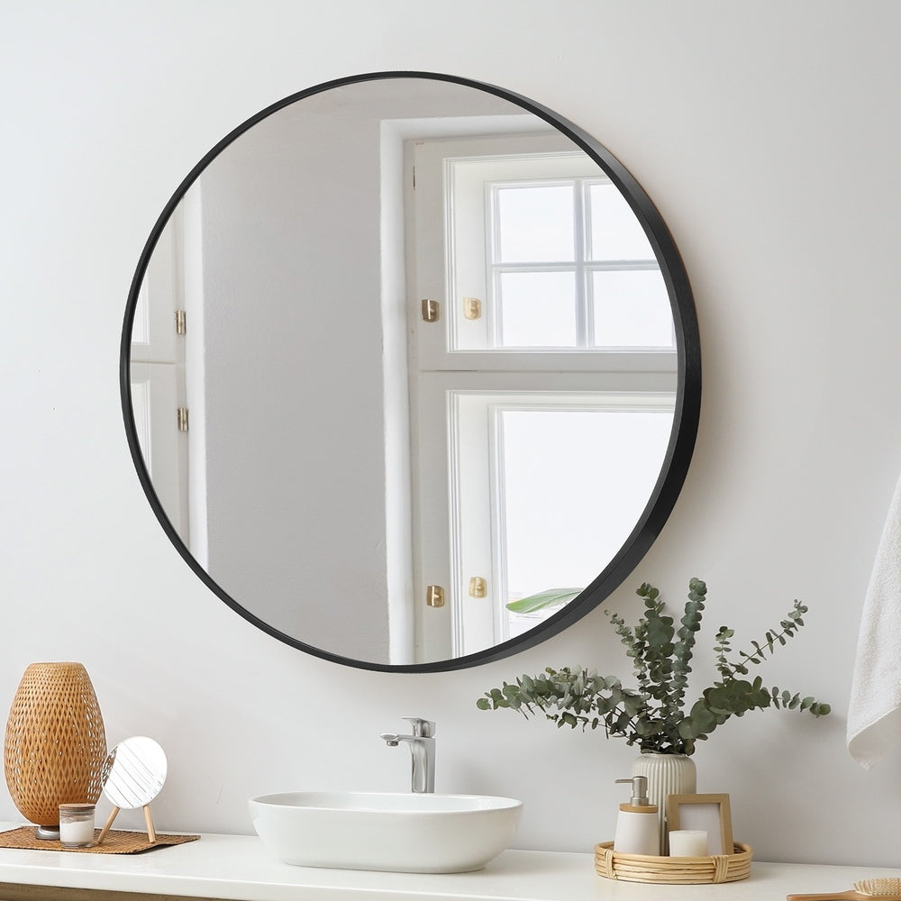 Wall Mirror Round Black 80cm
