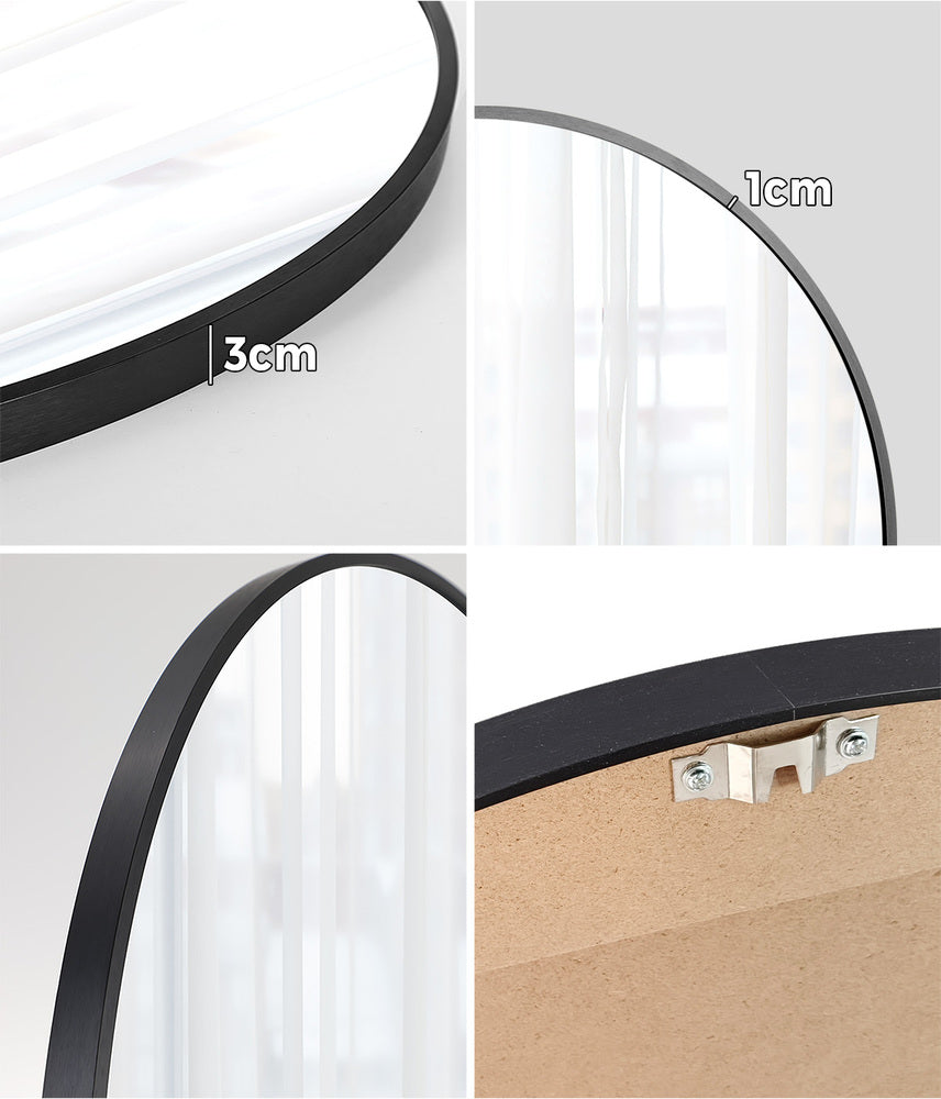 Wall Mirror Round Black 80cm
