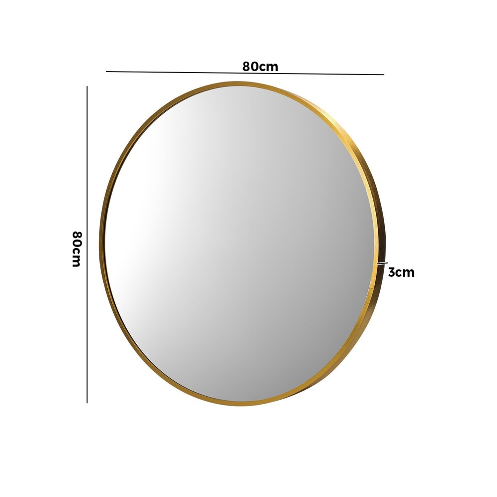 Wall Mirror Round 80cm Gold