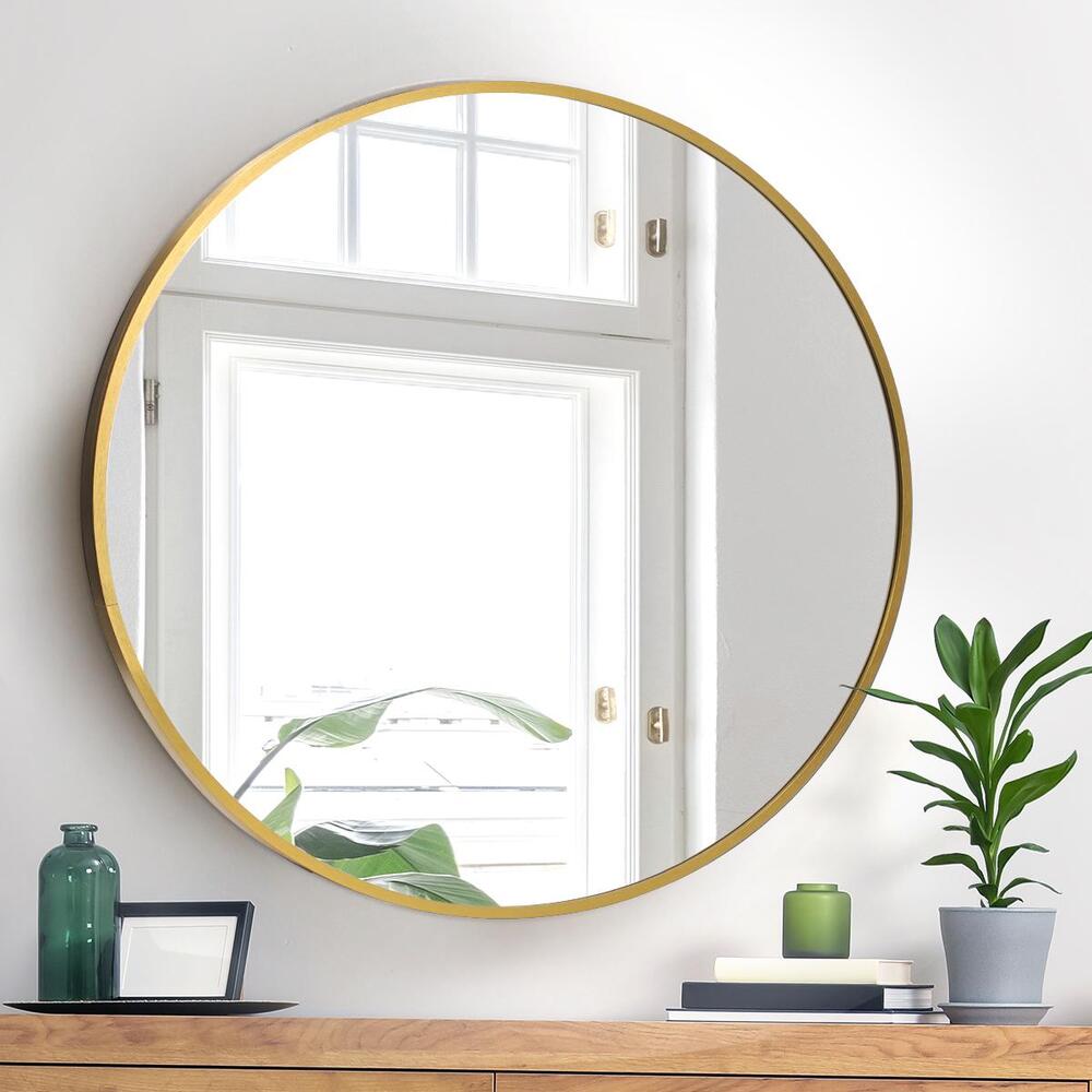 Wall Mirror Round 80cm Gold