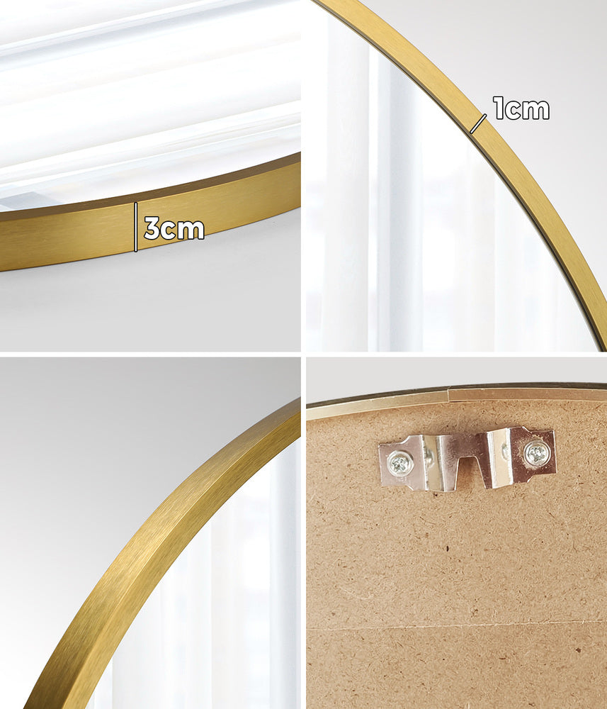 Wall Mirror Round 80cm Gold