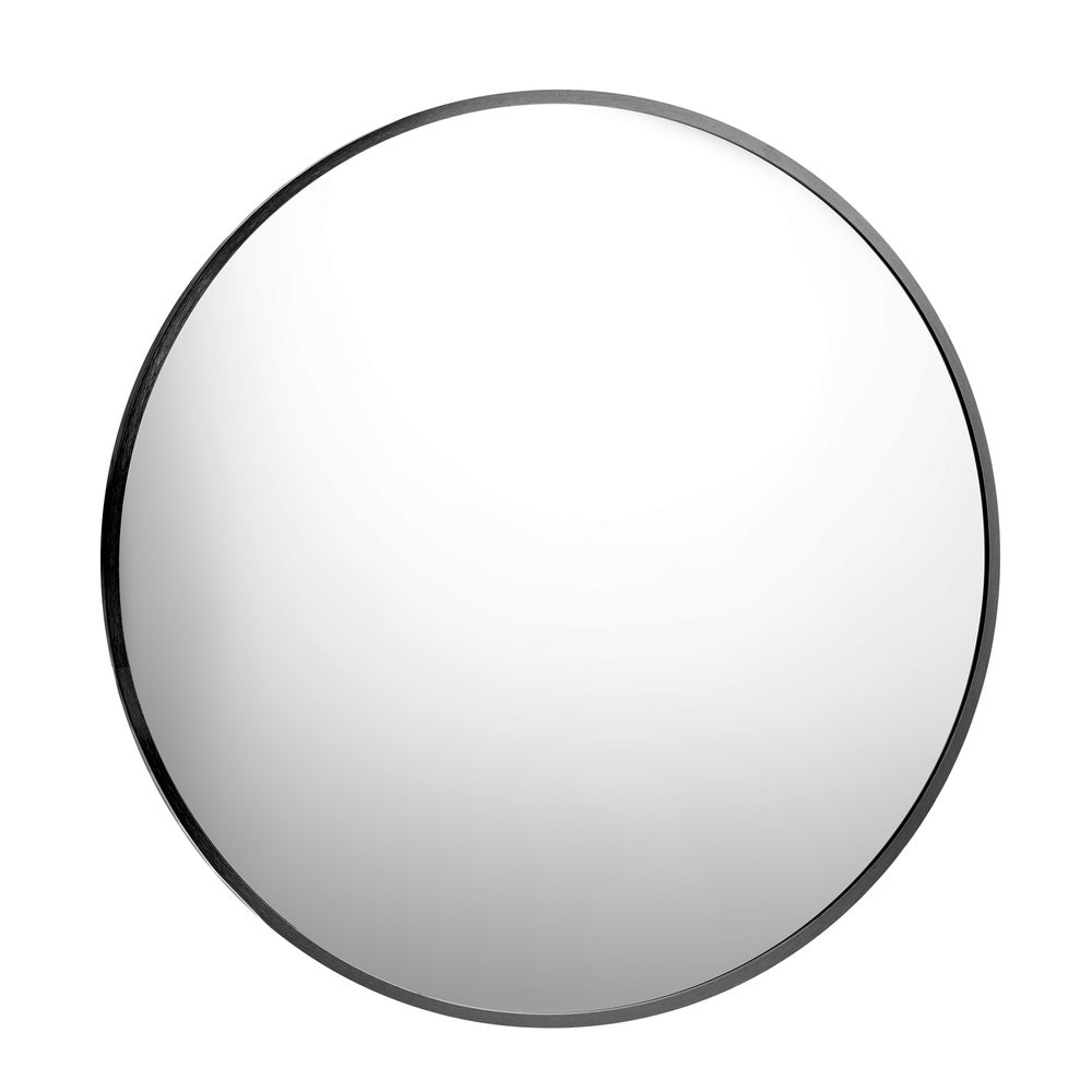 60cm Wall Mirror Round Black