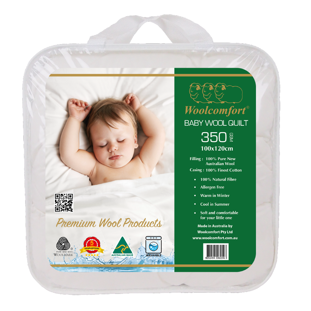 Australian Made Baby Wool Quilt Machine Washable