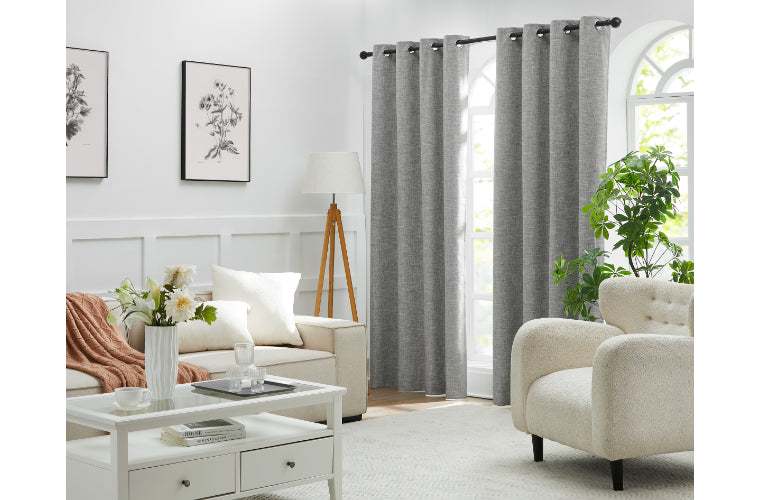 FILIGREE Weylands Blockout Pencil Curtains (Set of 2) - GRANITE