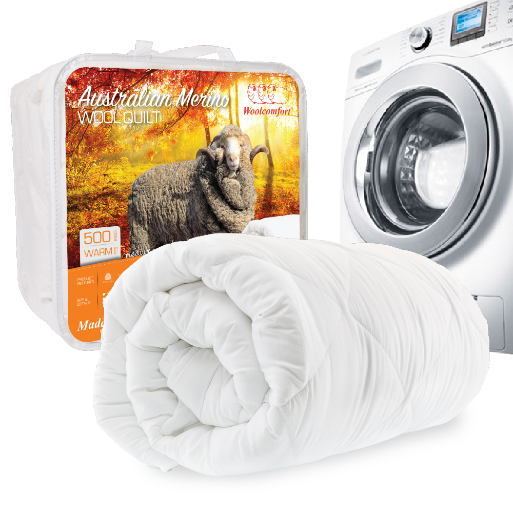 Woolcomfort Australian Made 500 GSM Machine Washable Merino Wool Quilt