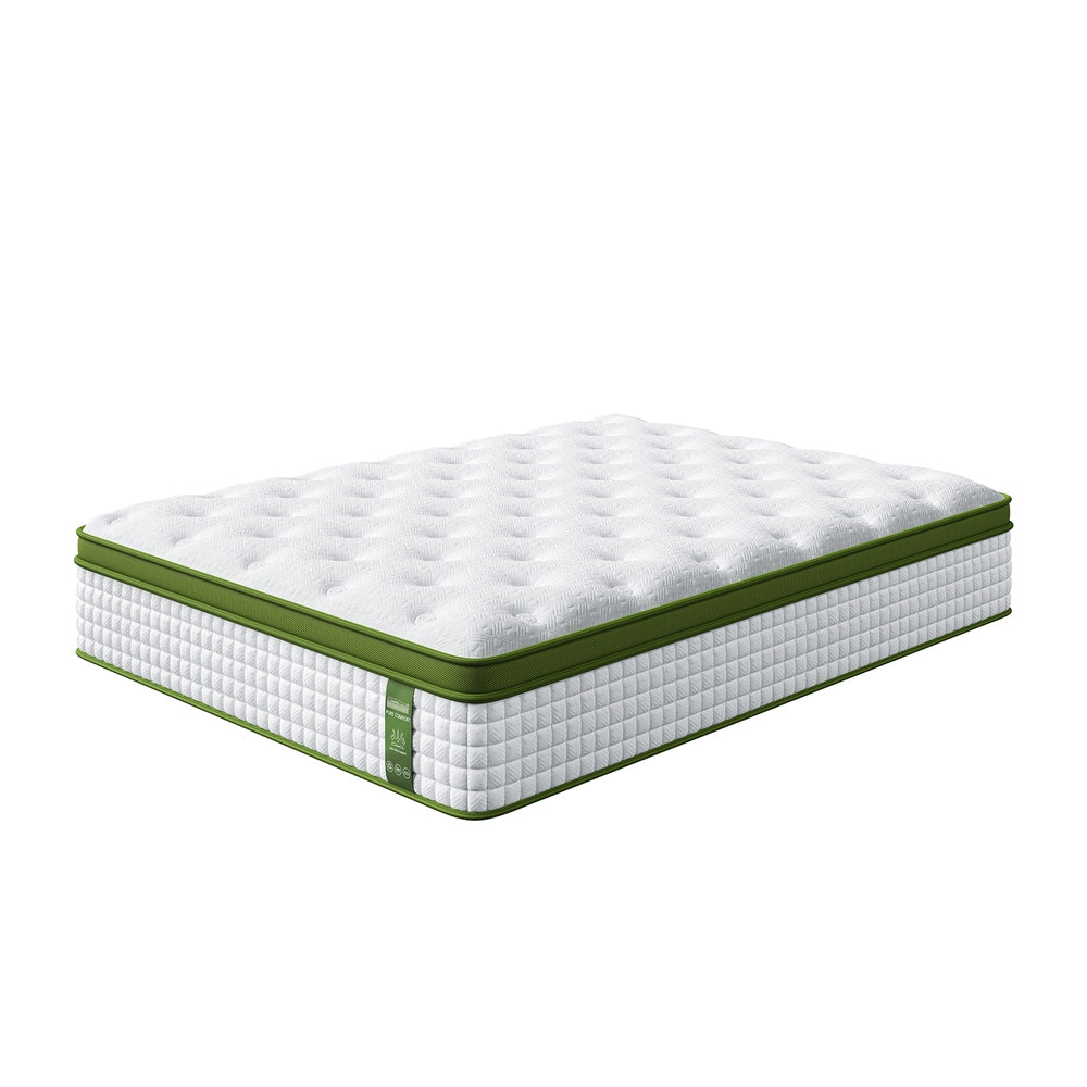 BedStory 34cm Latex Hybrid Mattress Medium Firm - 5 Zone Pocket Spring Bed for Pressure Relief Motion Isolation BedStory