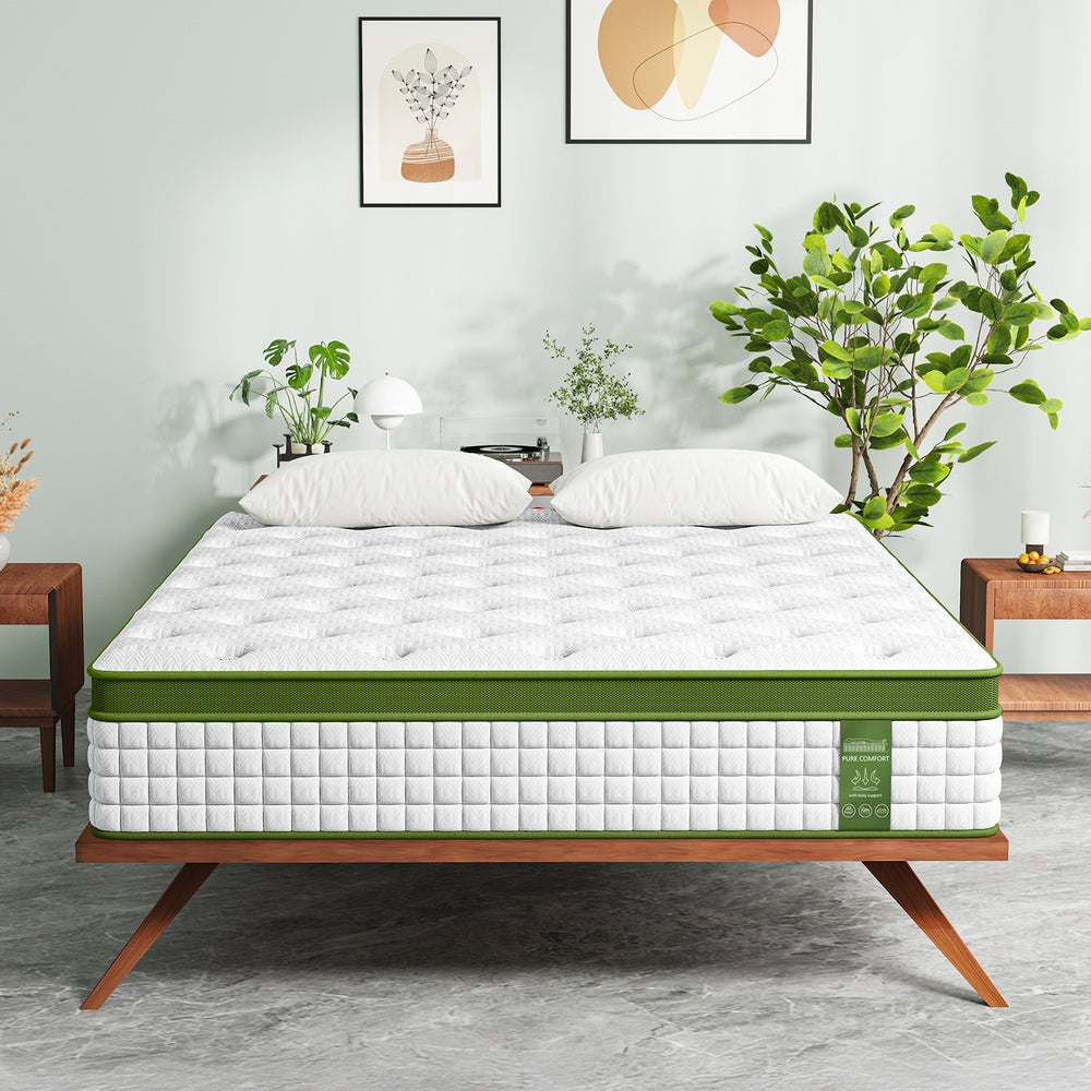 BedStory 34cm Latex Hybrid Mattress Medium Firm - 5 Zone Pocket Spring Bed for Pressure Relief Motion Isolation BedStory