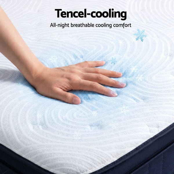RoomSense 34cm Thick Medium Firm Hybrid Mattress for Back Pain Relief Tencel Cooling Pocket Spring Mattress