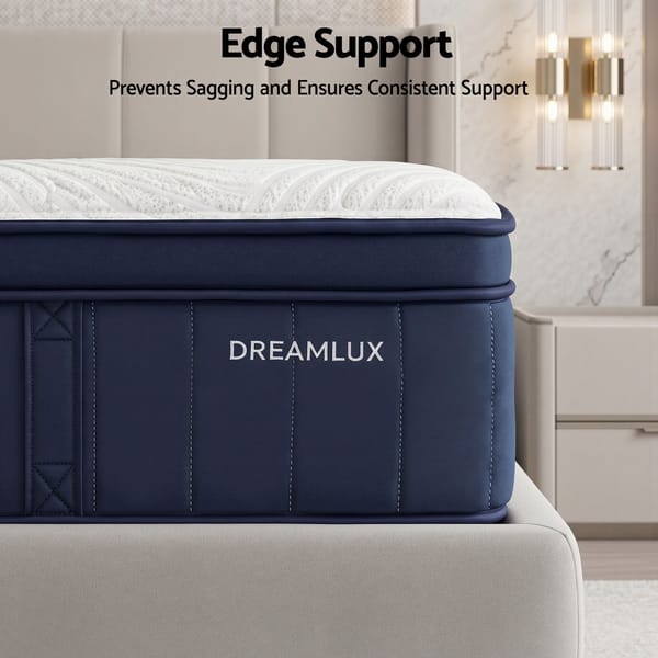 RoomSense 34cm Thick Medium Firm Hybrid Mattress for Back Pain Relief Tencel Cooling Pocket Spring Mattress