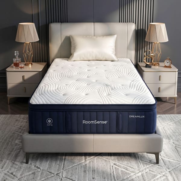 RoomSense 34cm Thick Medium Firm Hybrid Mattress for Back Pain Relief Tencel Cooling Pocket Spring Mattress