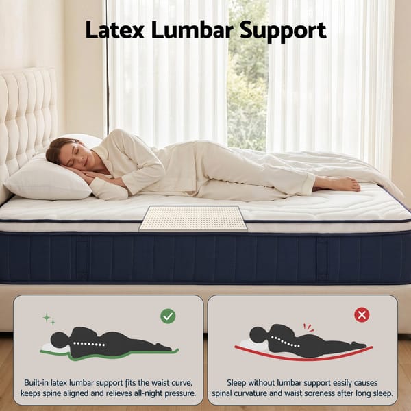 RoomSense Mattress 30cm Medium Firm Hybrid Mattress with Latex Lumbar Support for Back Pain Relief , Pocket Spring Mattress
