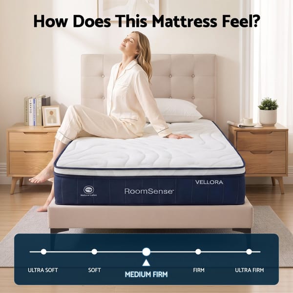 RoomSense Mattress 30cm Medium Firm Hybrid Mattress with Latex Lumbar Support for Back Pain Relief , Pocket Spring Mattress