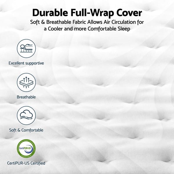 RoomSense Mattress 30cm Medium Firm Hybrid Mattress with Latex Lumbar Support for Back Pain Relief , Pocket Spring Mattress