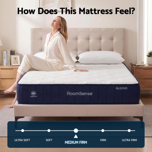RoomSense Mattress, 26cm Orthopedic Firm Mattress for Back Pain Relief, Pocket Spring Hybrid Mattress
