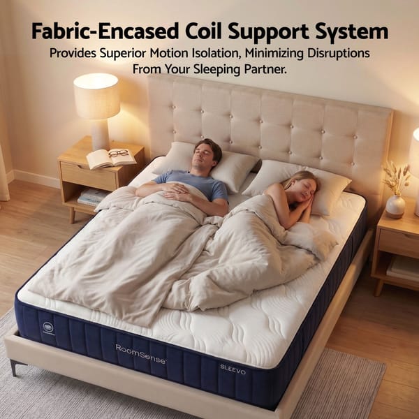 RoomSense Mattress, 26cm Orthopedic Firm Mattress for Back Pain Relief, Pocket Spring Hybrid Mattress