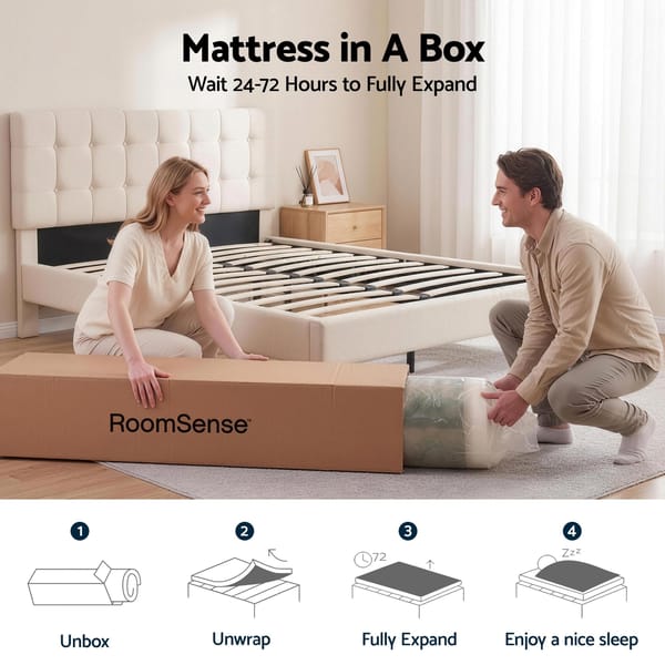 RoomSense Mattress, 26cm Orthopedic Firm Mattress for Back Pain Relief, Pocket Spring Hybrid Mattress