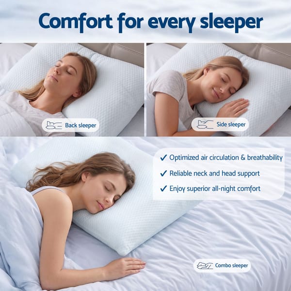 RoomSense Cooling Memory Foam Pillow Pillows 1 Pack, Anti-Flattening Bed Pillows for Hot Sleepers, Adjustable Shredded Gel Side Sleeper Pillow for Neck Support, Washable Cover, 72x50x15cm