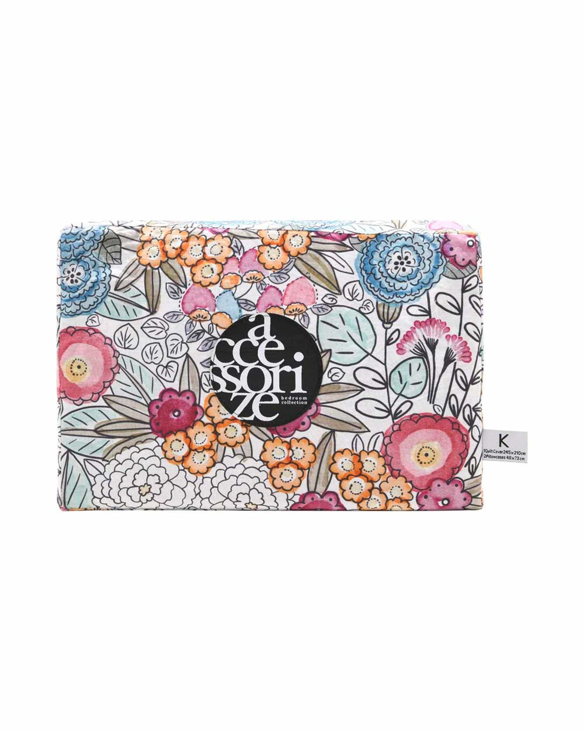 Accessorize Quilt Cover Accessorize Amara Printed Washed Cotton Quilt Cover Set