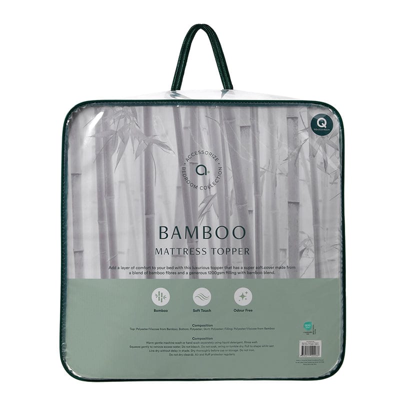 Accessorize Mattress Topper Accessorize Bamboo 1200GSM Mattress Topper