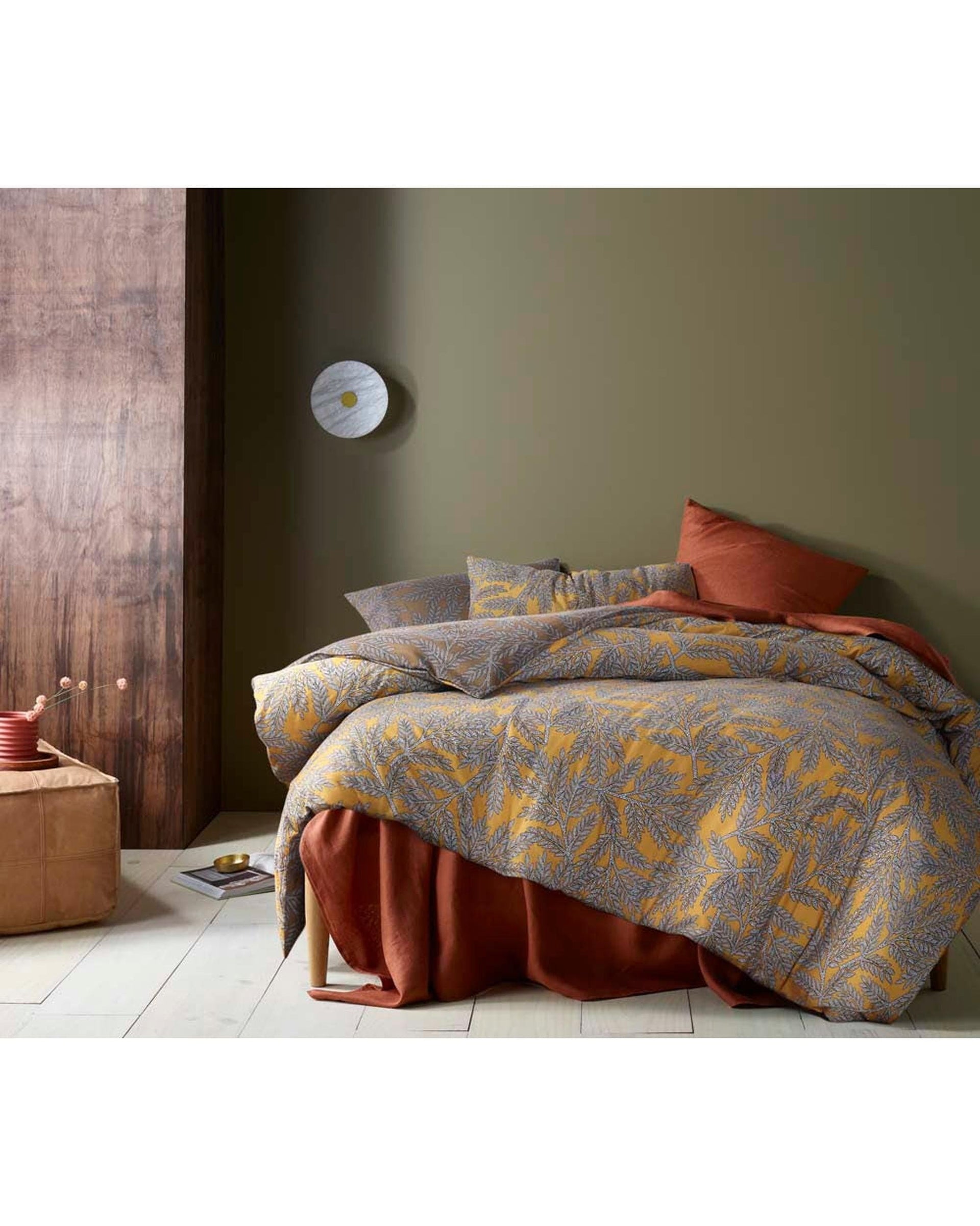 Accessorize Quilt Cover Accessorize Clove Printed Washed Cotton Quilt Cover Set