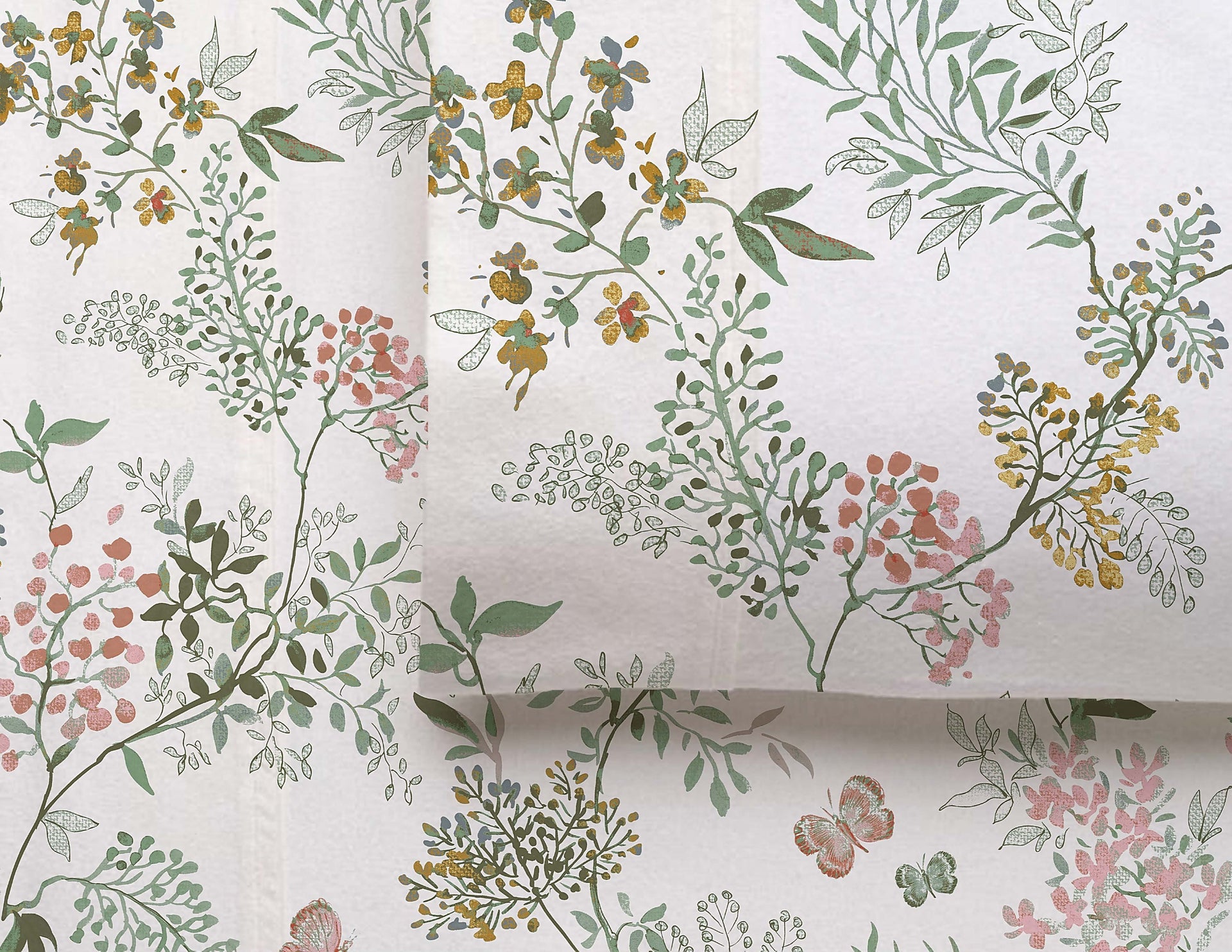 Accessorize Bed Sheets Accessorize Cotton Flannelette Sheet Set Feuilles Floral Print