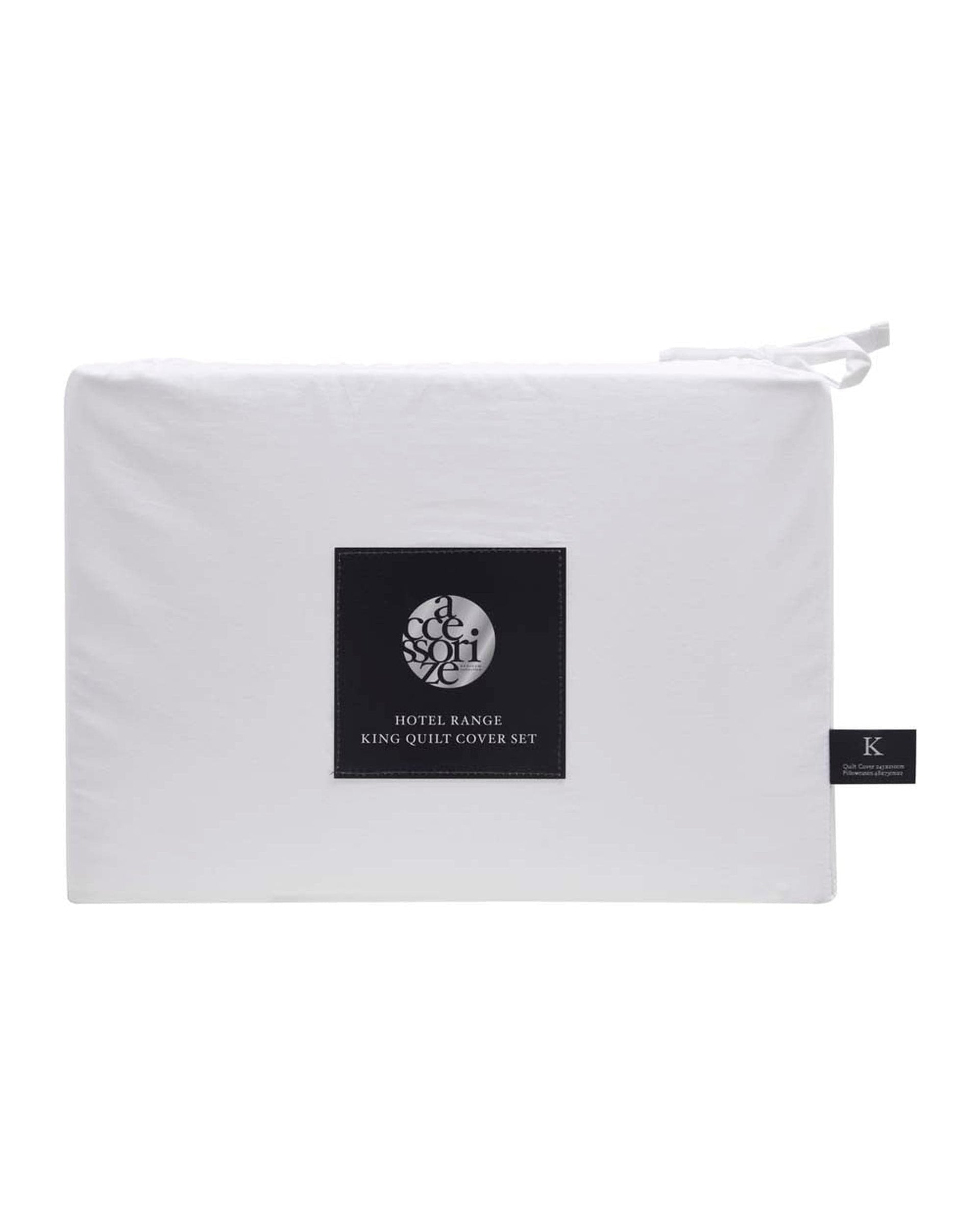 Accessorize Quilt Cover Accessorize Deluxe Hotel Quilt Cover Set - WHITE/BLACK