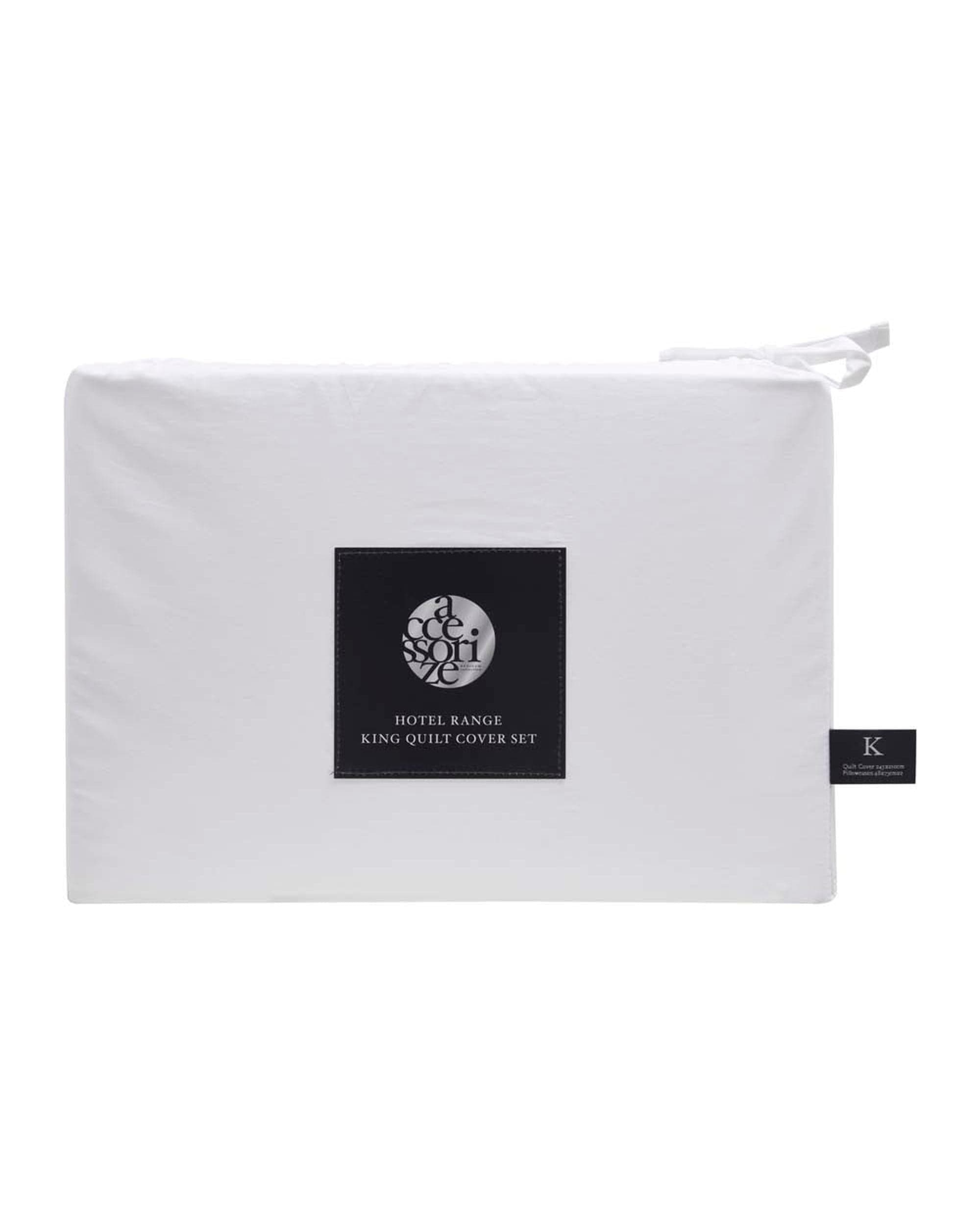 Accessorize Quilt Cover Accessorize Deluxe Hotel Quilt Cover Set - WHITE/BLACK