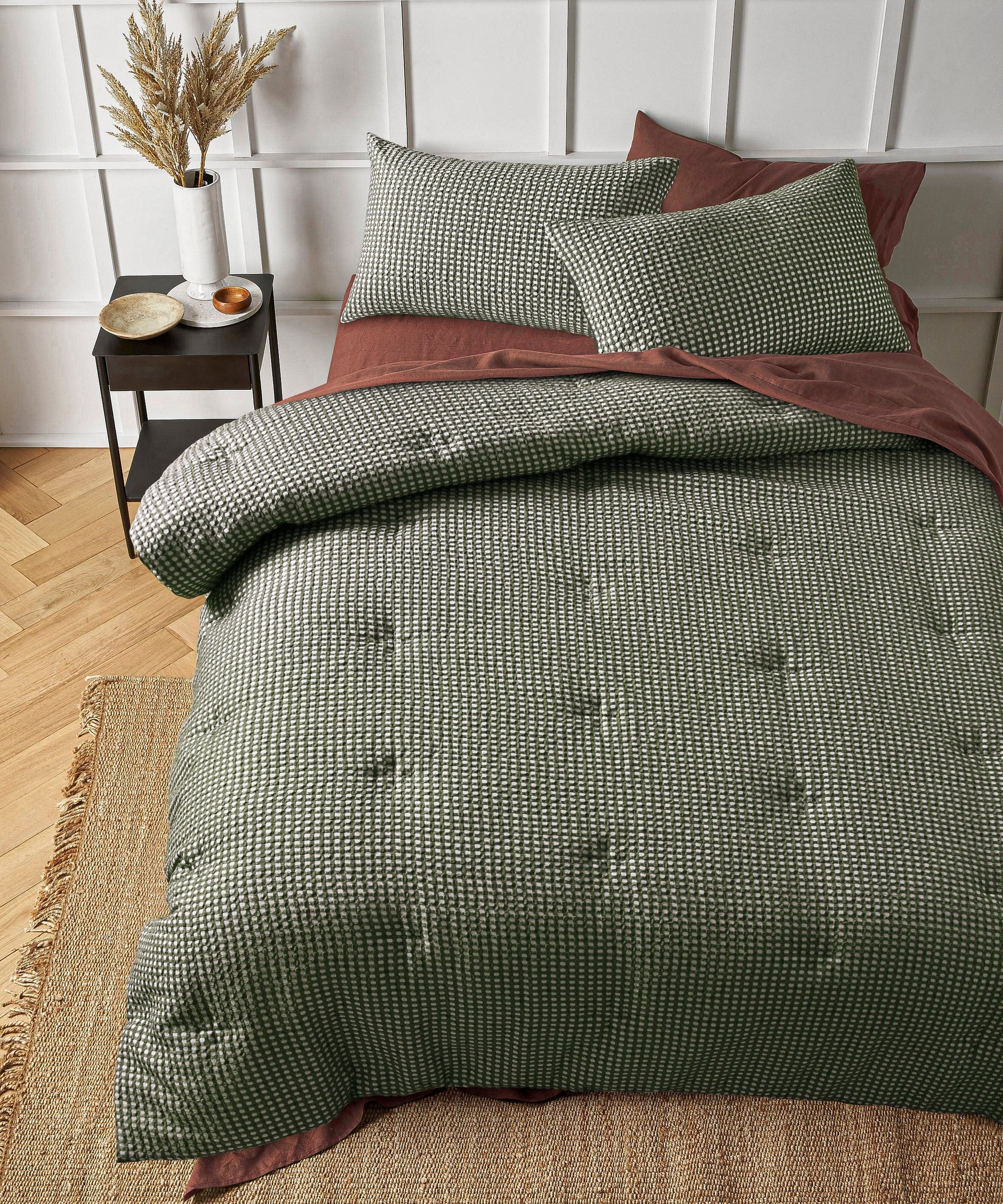 Accessorize Quilt Cover Accessorize | Hokey Pokey Waffle Green Quilt Cover Set
