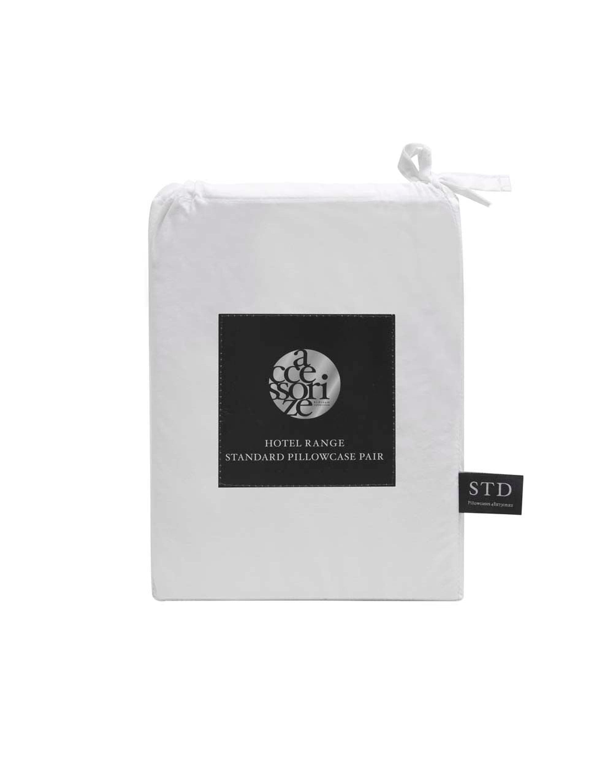 Accessorize Pillowcase Accessorize Hotel Deluxe Cotton Piped Pillowcase  - WHITE