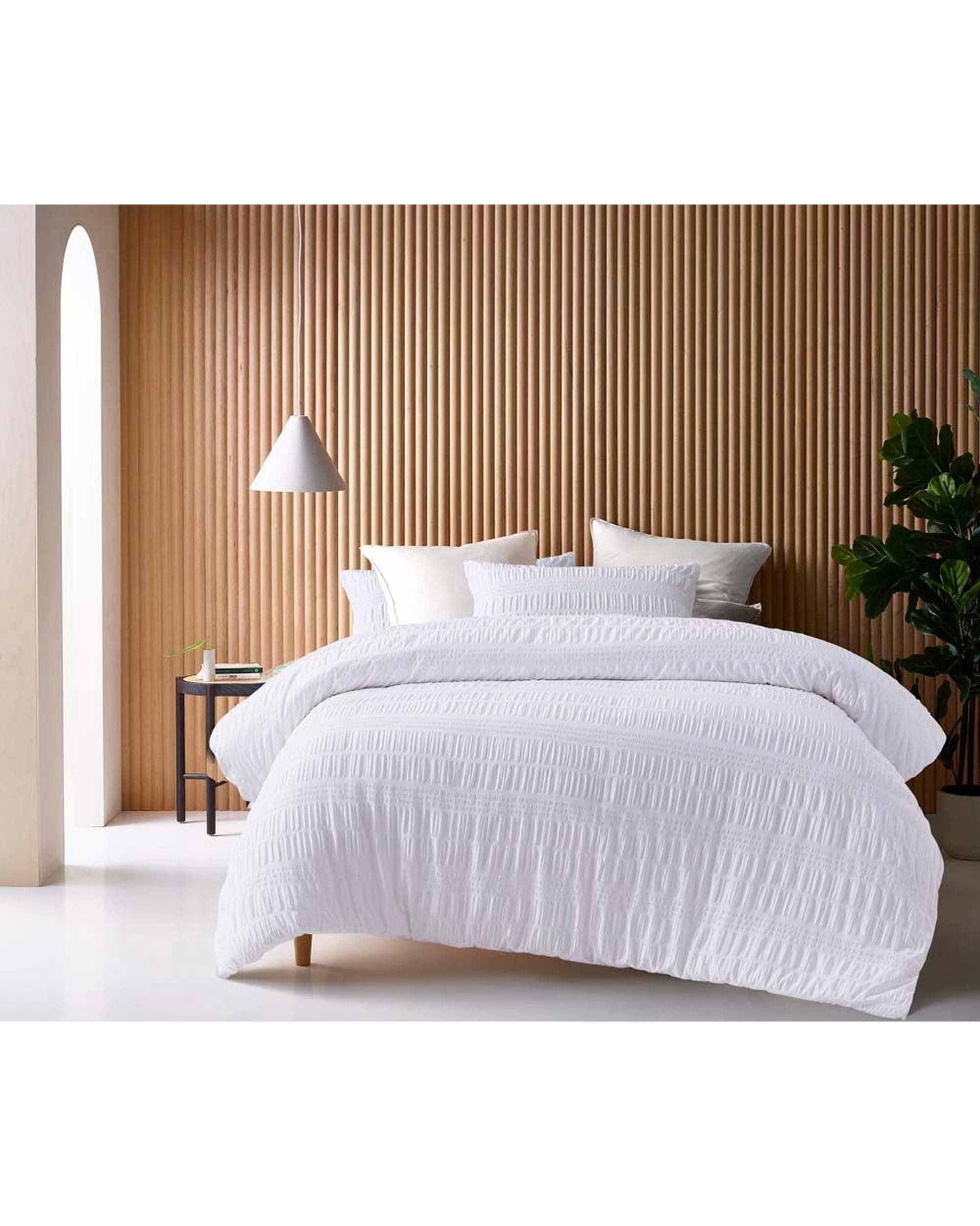 Accessorize Quilt Cover Accessorize Seersucker White Quilt Cover Sets