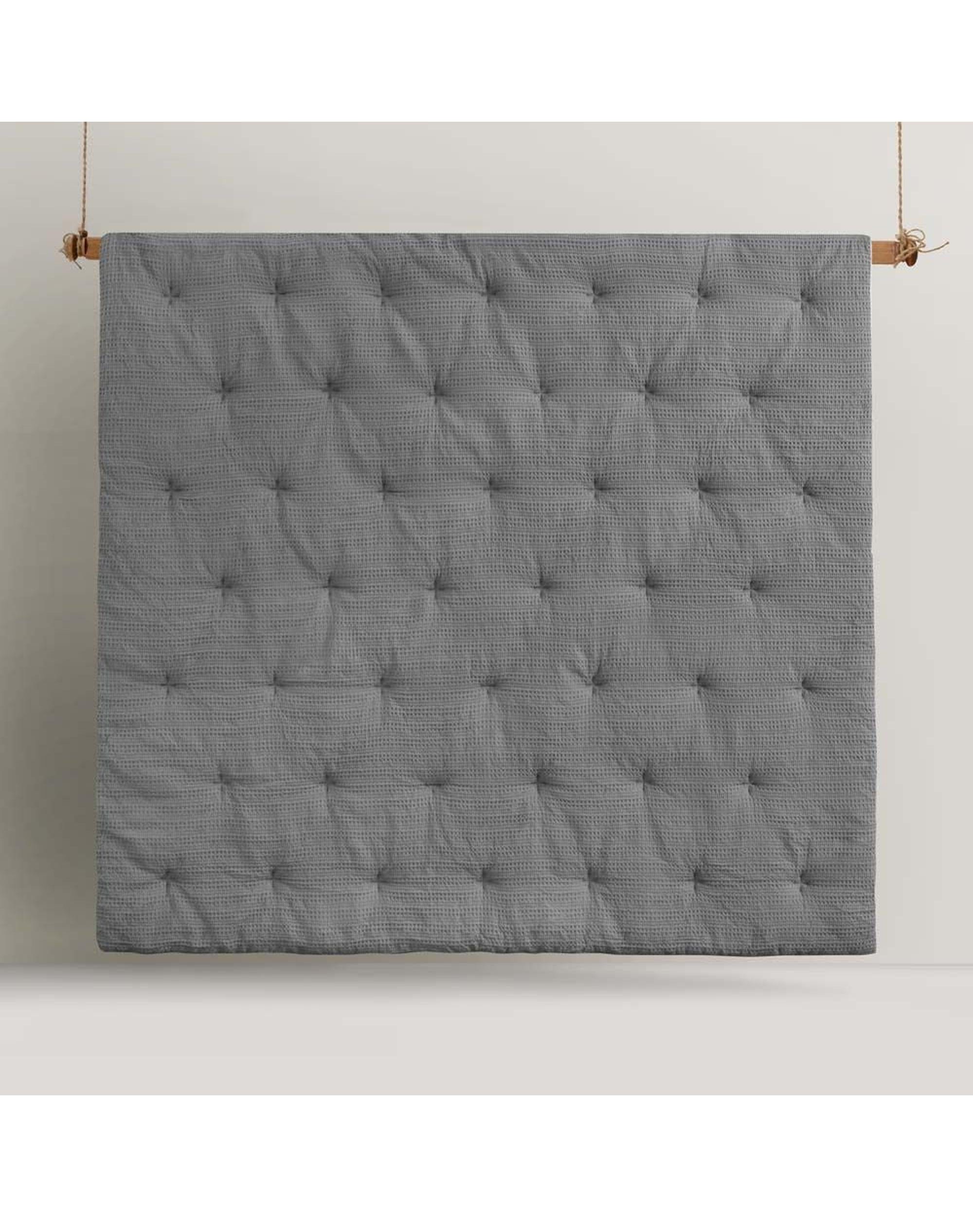 Accessorize Comforter ACCESSORIZE Soho Waffle Dark Grey 3 Piece Comforter Set